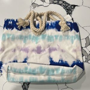 Mia & Tess Rope Handle Pastel Tie Dye Tote Bag